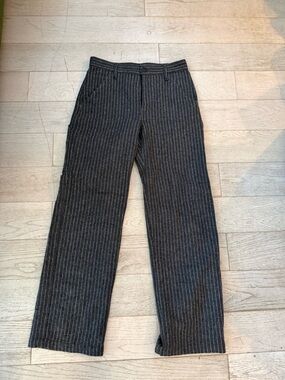 rag & bone  Black Pinstripe Wool Trousers